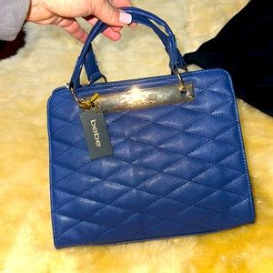 Bebe Abigail satchel deep blue NWT